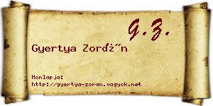 Gyertya Zorán névjegykártya